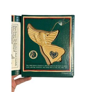 Vintage 1988 Pfaltzgraff "America Angel" Christmas Ornament | Stoneware w/ Box